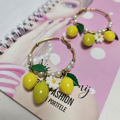 Kolczyki Citrus Kiss Lemon Pearl - obrazek 2