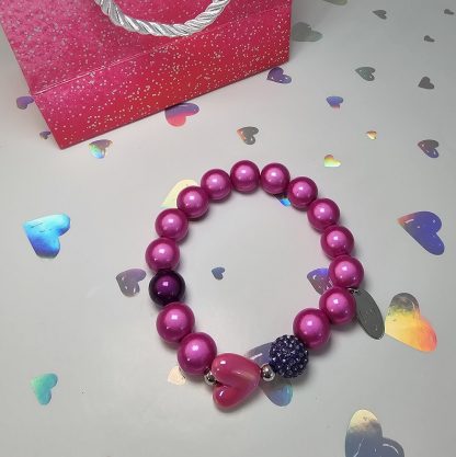 Bransoletka Crystal Pop Fuchsia Heart - obrazek 3