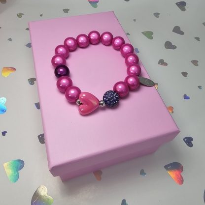 Bransoletka Crystal Pop Fuchsia Heart - obrazek 4