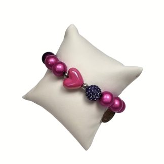 Bransoletka Crystal Pop Fuchsia Heart