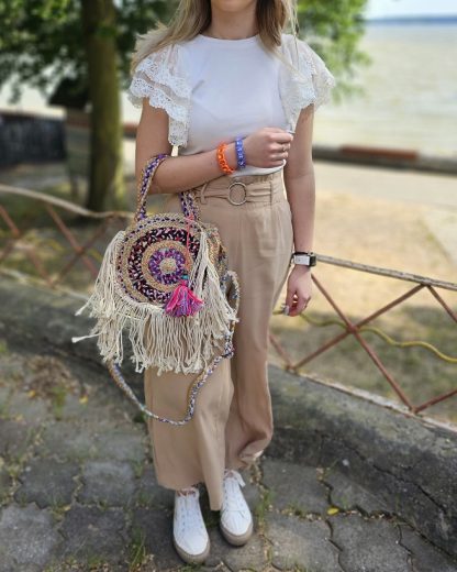 Torebka boho Samba bordowa - obrazek 3
