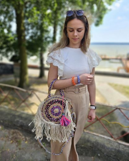 Torebka boho Samba bordowa - obrazek 4