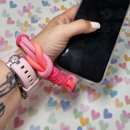 Krótka smycz z perłą do telefonu Sunset - obrazek 3