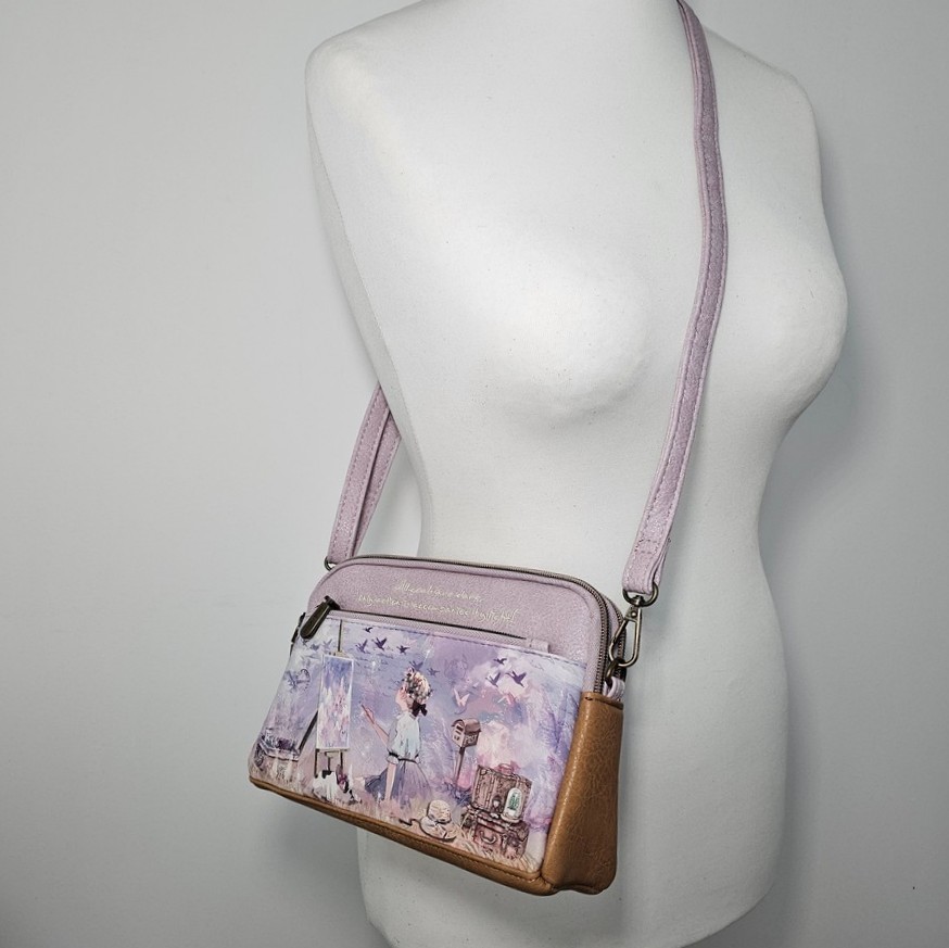 Torebka listonoszka Sweet Dreams liliowa - obrazek 10