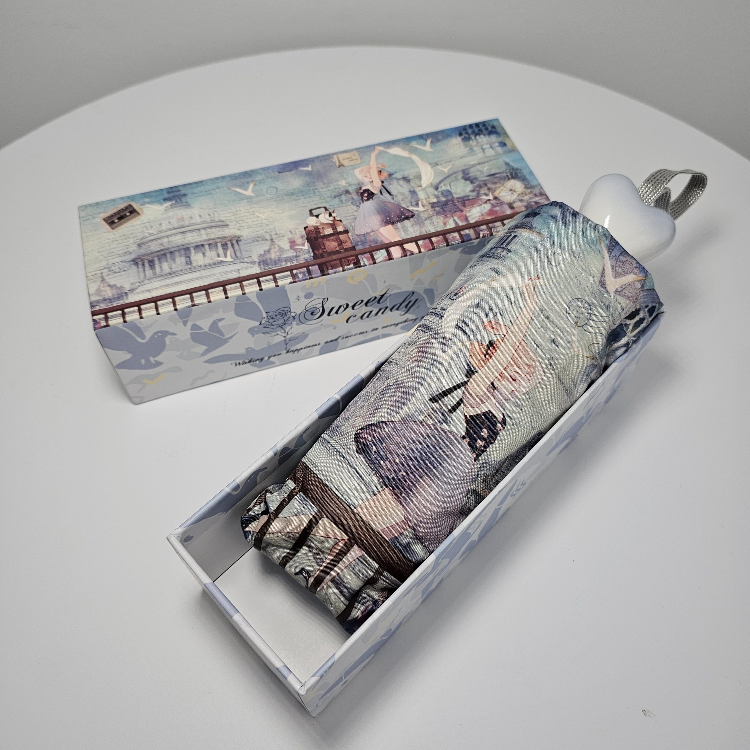 Parasolka crossbody w pudełku prezentowym Sweet Dreams kobaltowa - obrazek 3