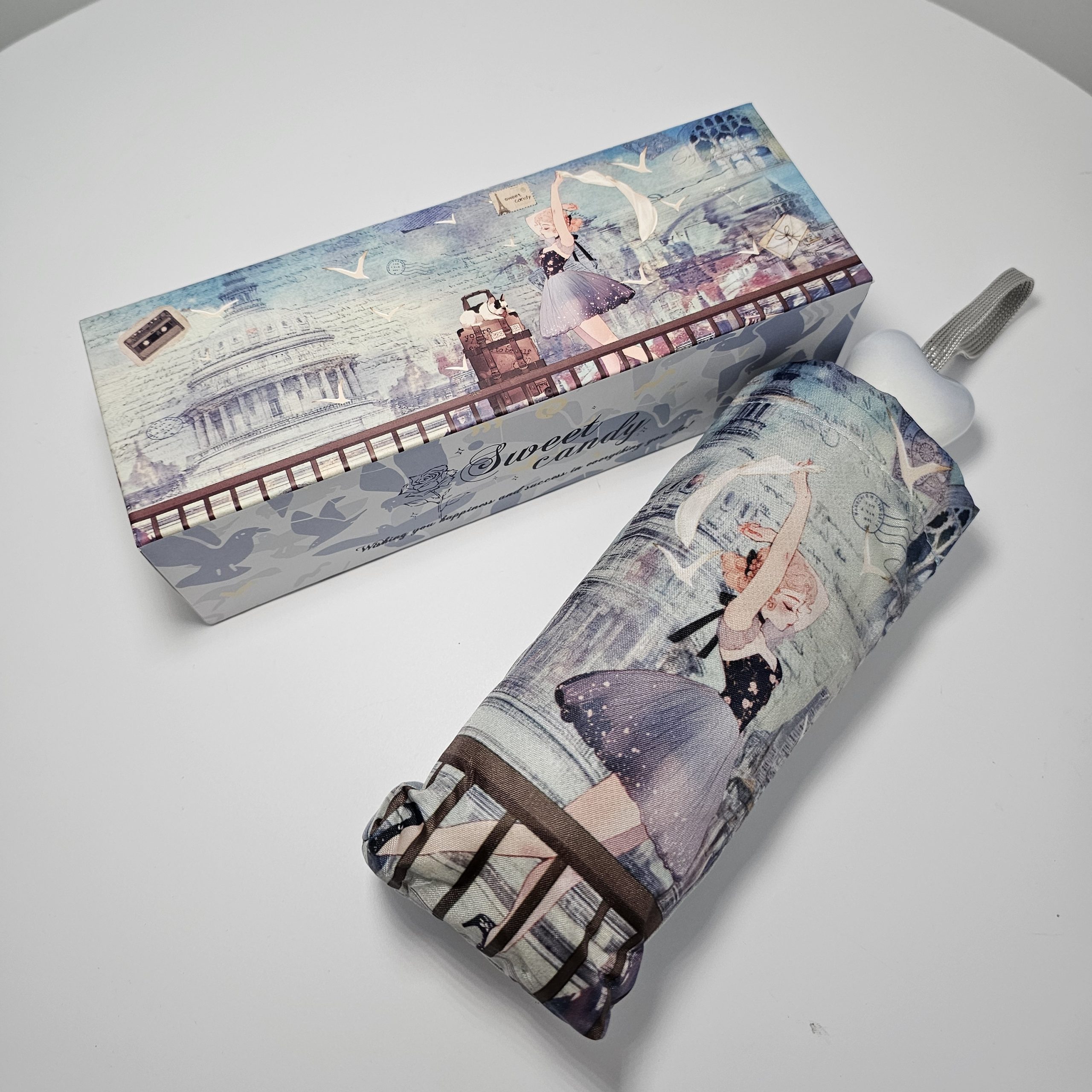 Parasolka crossbody w pudełku prezentowym Sweet Dreams kobaltowa - obrazek 2