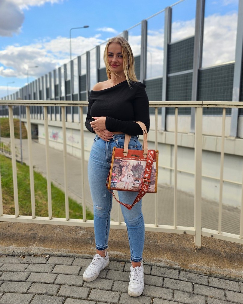 Torebka na ramię i do ręki A5 Sweet Dreams karmelowa - obrazek 3