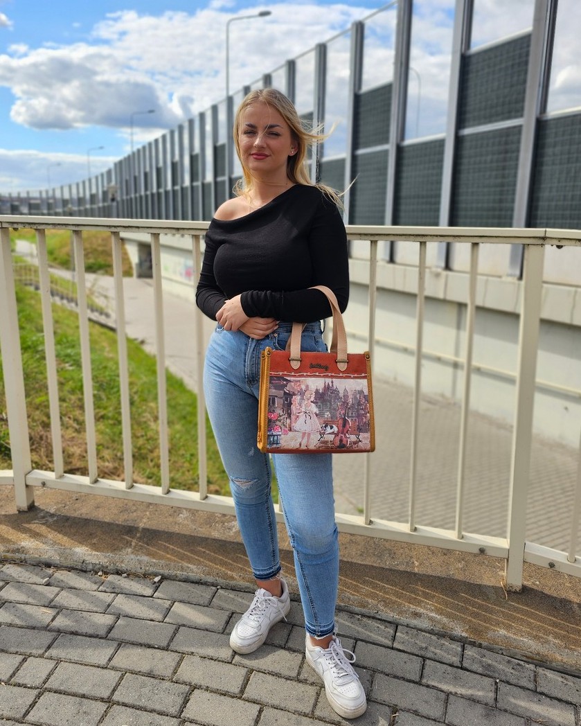 Torebka na ramię i do ręki A5 Sweet Dreams karmelowa - obrazek 5