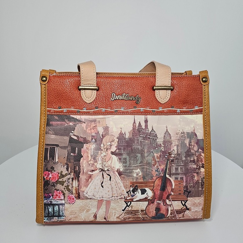 Torebka na ramię i do ręki A5 Sweet Dreams karmelowa - obrazek 7