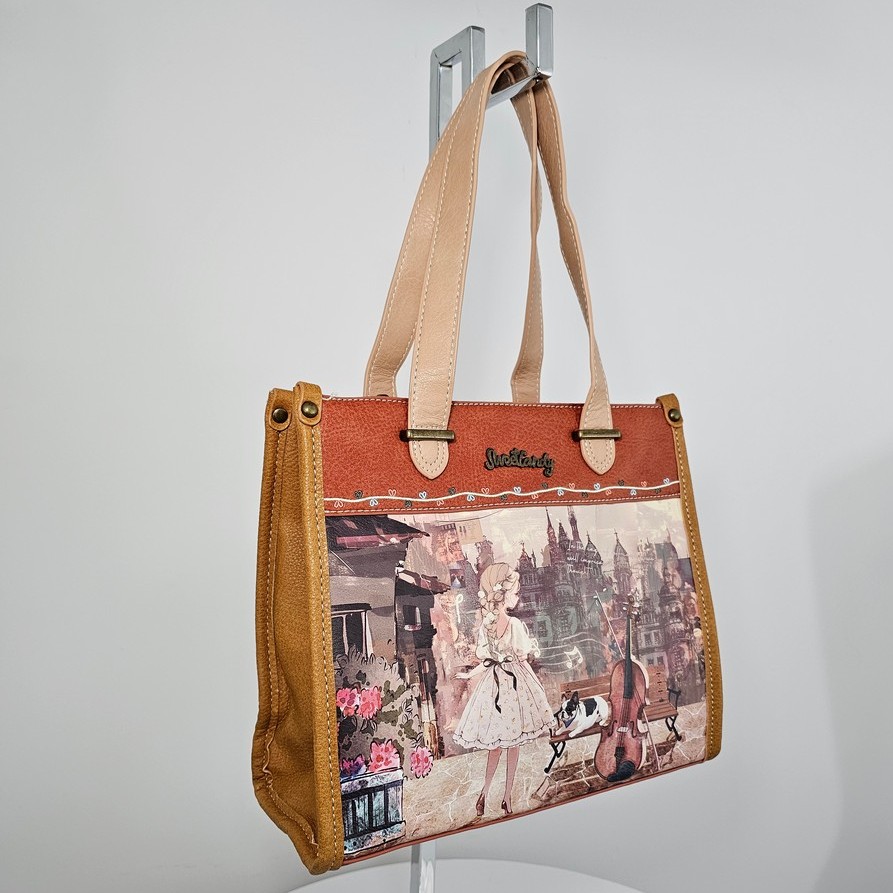 Torebka na ramię i do ręki A5 Sweet Dreams karmelowa - obrazek 8