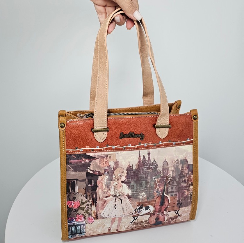 Torebka na ramię i do ręki A5 Sweet Dreams karmelowa - obrazek 10