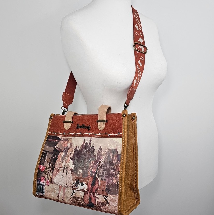 Torebka na ramię i do ręki A5 Sweet Dreams karmelowa - obrazek 12