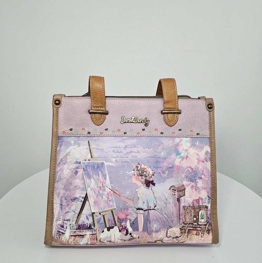 Torebka na ramię i do ręki A5 Sweet Dreams liliowa - obrazek 7