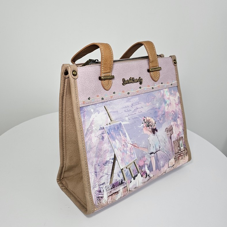 Torebka na ramię i do ręki A5 Sweet Dreams liliowa - obrazek 8