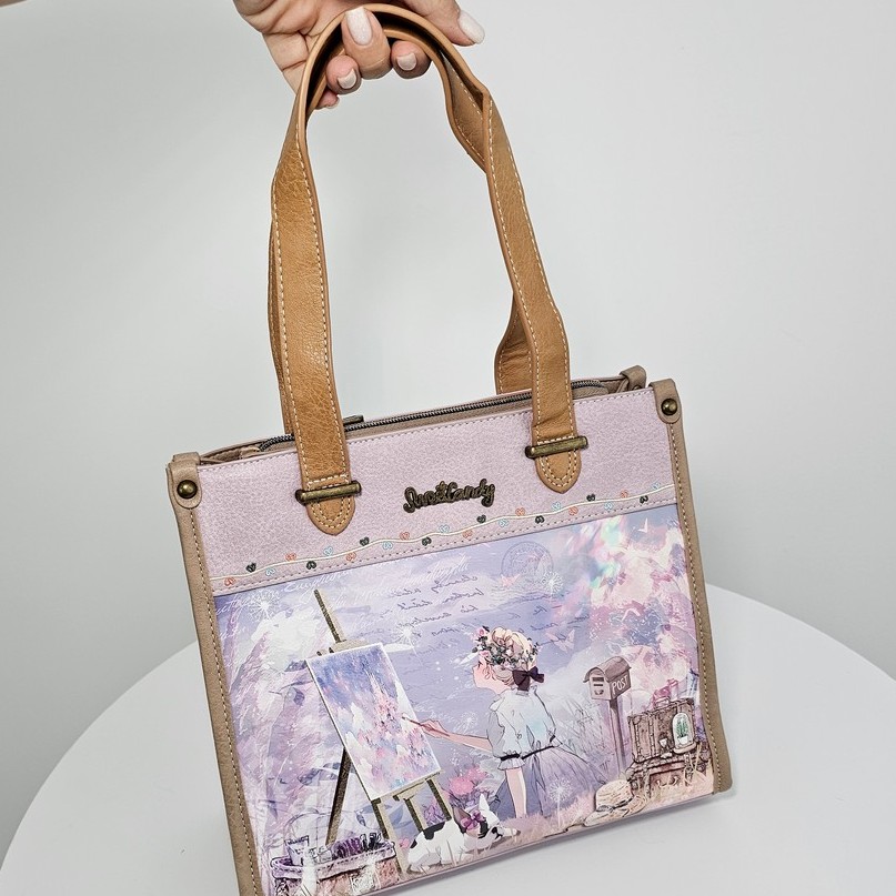 Torebka na ramię i do ręki A5 Sweet Dreams liliowa - obrazek 10