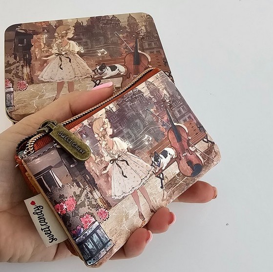 Portmonetka Sweet Dreams na trzech nóżkach karmelowa - obrazek 4