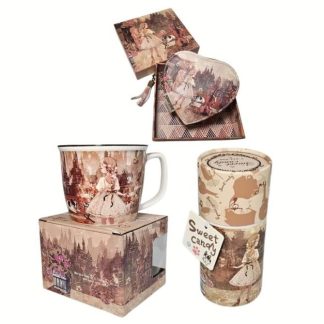 Zestaw kubek, portmonetka i szal Sweet Dreams karmelowy