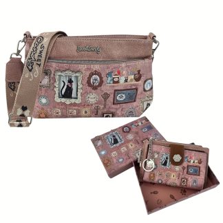 Zestaw listonoszka i portfel z brelokiem Cats Sweet Candy różowy