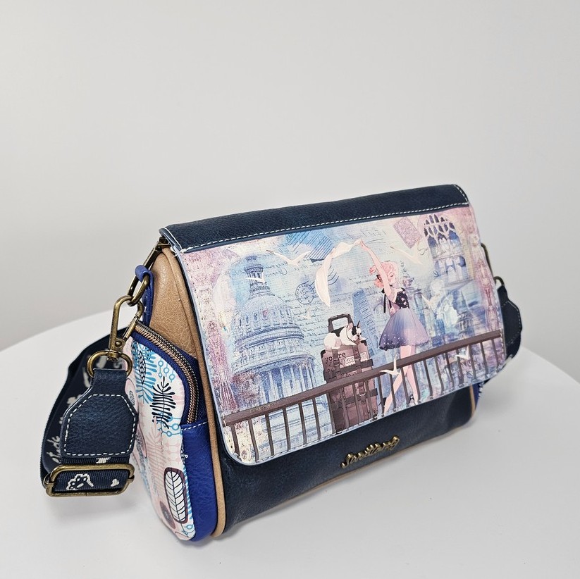 Listonoszka z klapką Sweet Dreams kobaltowa - obrazek 2