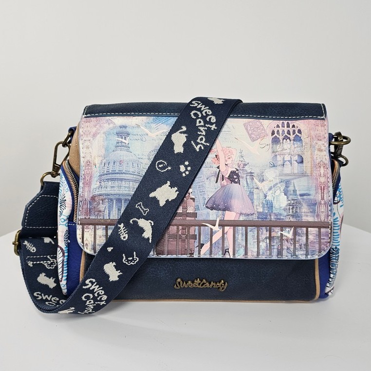 Listonoszka z klapką Sweet Dreams kobaltowa - obrazek 4