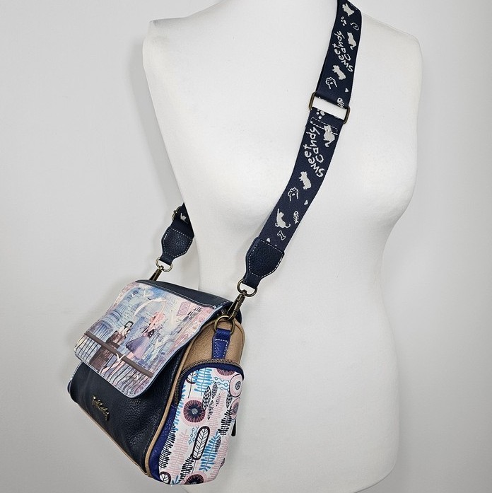 Listonoszka z klapką Sweet Dreams kobaltowa - obrazek 6