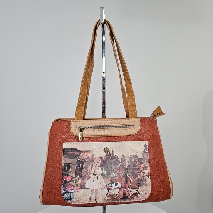 Torebka na ramię z paskiem Sweet Dreams karmelowa - obrazek 2