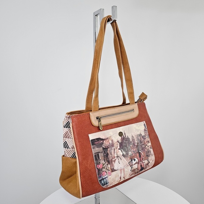 Torebka na ramię z paskiem Sweet Dreams karmelowa - obrazek 3