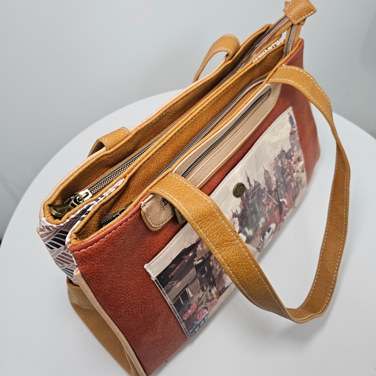 Torebka na ramię z paskiem Sweet Dreams karmelowa - obrazek 5