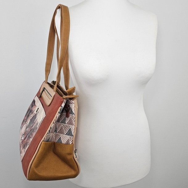 Torebka na ramię z paskiem Sweet Dreams karmelowa - obrazek 6