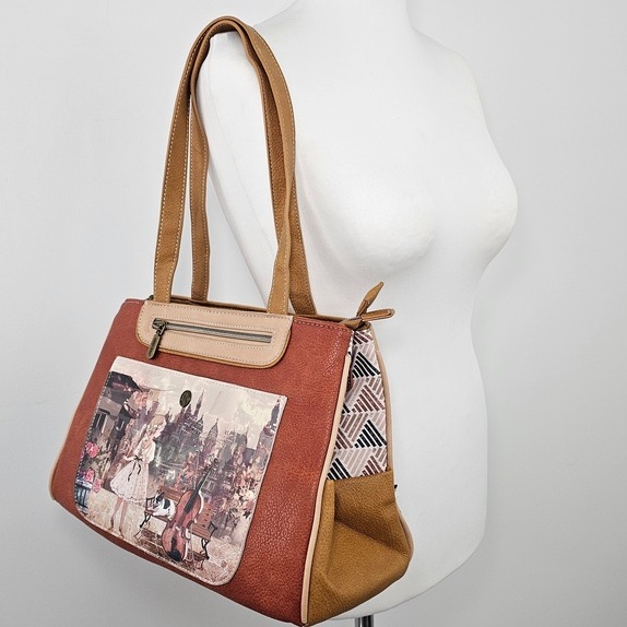 Torebka na ramię z paskiem Sweet Dreams karmelowa - obrazek 7