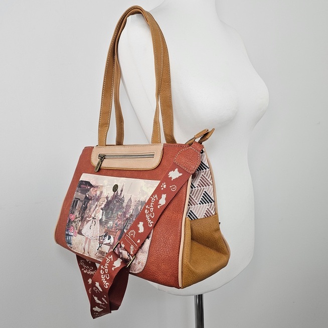 Torebka na ramię z paskiem Sweet Dreams karmelowa - obrazek 8