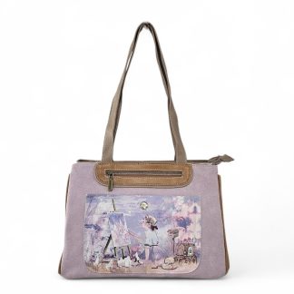 Torebka na ramię z paskiem Sweet Dreams liliowa