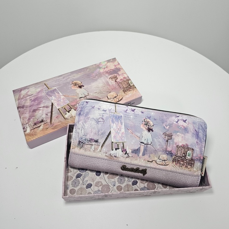 Duży portfel piórnik XXL Sweet Dreams liliowy - obrazek 2