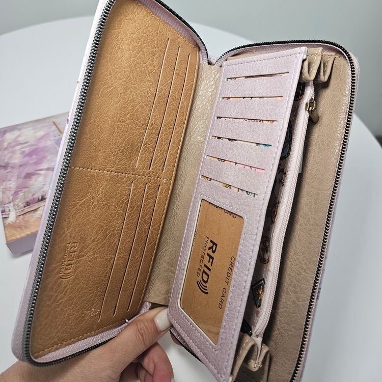 Duży portfel piórnik XXL Sweet Dreams liliowy - obrazek 7