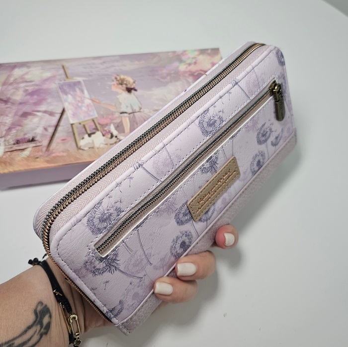 Duży portfel piórnik XXL Sweet Dreams liliowy - obrazek 5