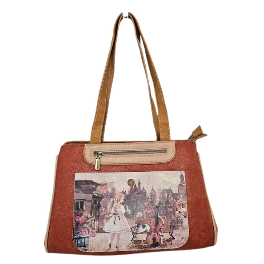 Torebka na ramię z paskiem Sweet Dreams karmelowa