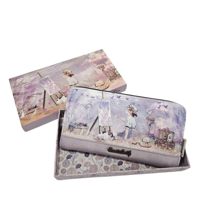 Duży portfel piórnik XXL Sweet Dreams liliowy