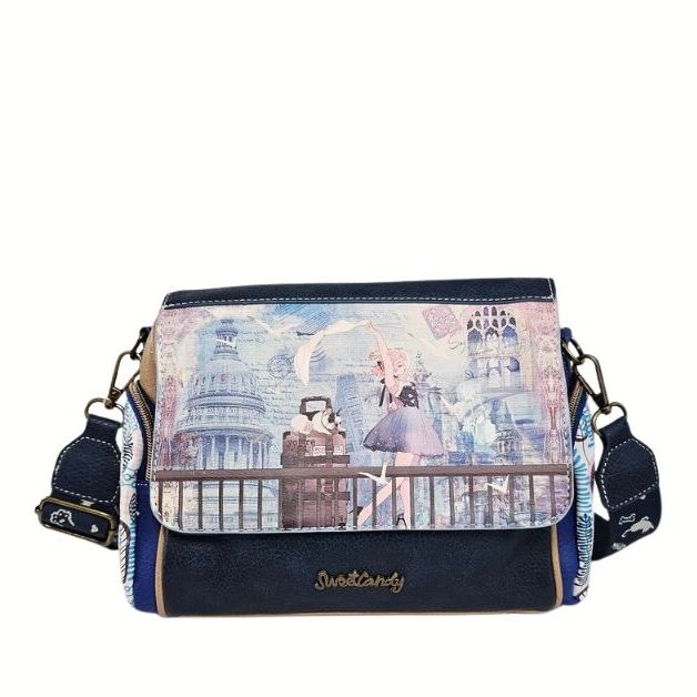 Listonoszka z klapką Sweet Dreams kobaltowa