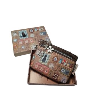 Portfel S z brelokiem Cats khaki