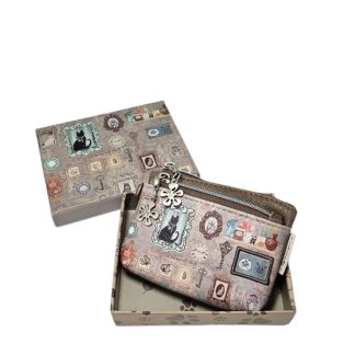 Portfel S z brelokiem Cats zielony