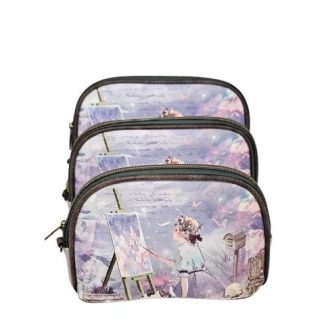 Zestaw kosmetyczek 3w1 Sweet Dreams liliowy