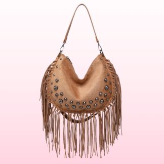 Torebka boho z frędzlami karmelowa Ava