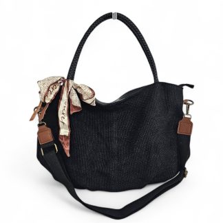 Duża torebka na ramię Daily Scarf czarna