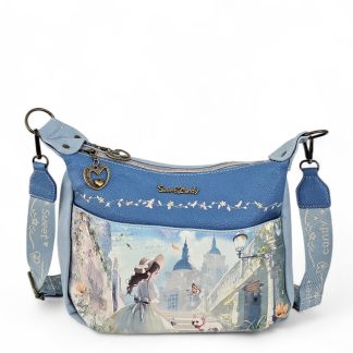 Torebka listonoszka 2 paski Forever błękitna