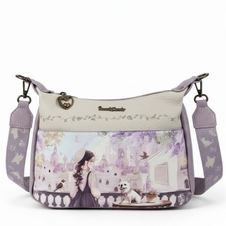 Torebka listonoszka 2 paski Forever lawendowa