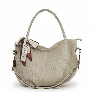 Duża torebka na ramię Daily Scarf beżowa