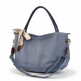 Duża torebka na ramię Daily Scarf niebieska