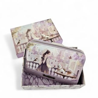 Portfel z sercem Forever lawendowy