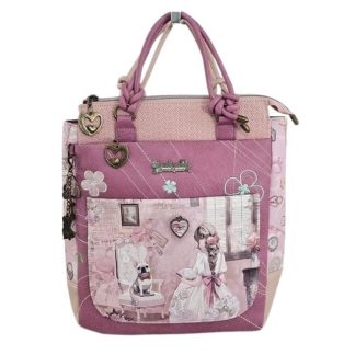 Torebko-plecak z brelokiem Forever malinowy