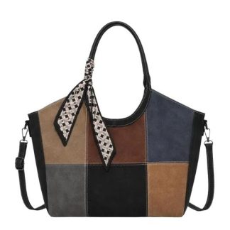 Torebka na ramię Patchwork Bow czarna